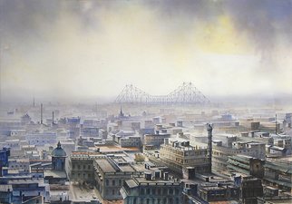 Arup Lodh: 'from 10th floor kolkata', 2013 Watercolor, Cityscape. Recreate the Magic of EnjoyingKolkata - a word woven with mystery. A city with as many unique interpretations as its people. Italways remained at the center of our curiosities and discussions. There is one more Kolkata which is being passed over to us through stories and tales from our ...