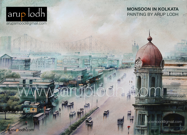 Artist Arup Lodh. 'From 3rd Floor Kolkata' Artwork Image, Created in 2016, Original Painting Acrylic. #art #artist