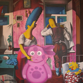 Alexander Savko: 'Simpsons1', 2010 Acrylic Painting, Americana. 