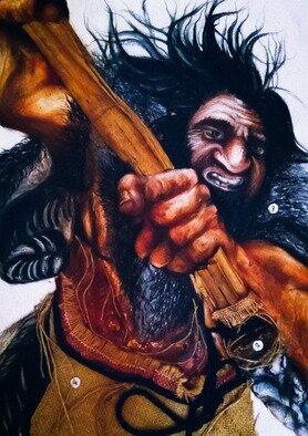 Manisha Narain: 'the caveman original artwork', 2013 Pastel, History. Media: Soft Pastels and Mixed mediaYear: 2013Artwork Dimension: 29 x 42 cm.All Original Artwork comes with a Certificate of Authenticity and its framing...