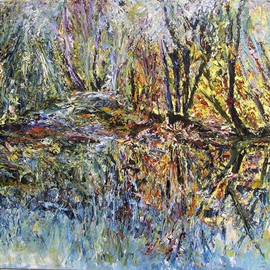 Asim Amjad: 'reflection', 2009 Oil Painting, Landscape. Artist Description:  reflection of inner emotions ...