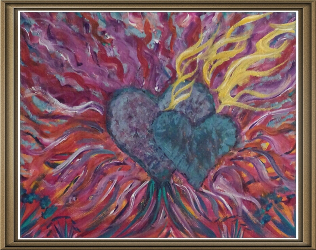 Artist Sherry Evaschuk. 'Hearts Afire' Artwork Image, Created in 2013, Original Painting Other. #art #artist
