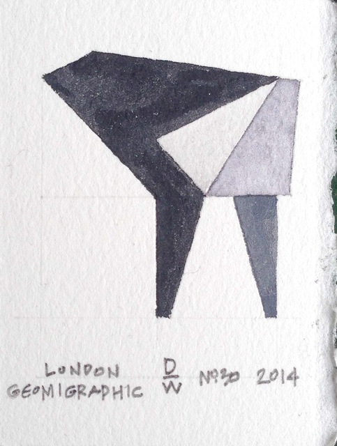 John Darling-Wolf  'London Geomigraphic No30', created in 2014, Original Watercolor.