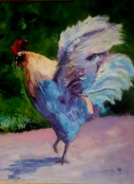 Rok Lekaj  'Rooster', created in 2014, Original Painting Oil.