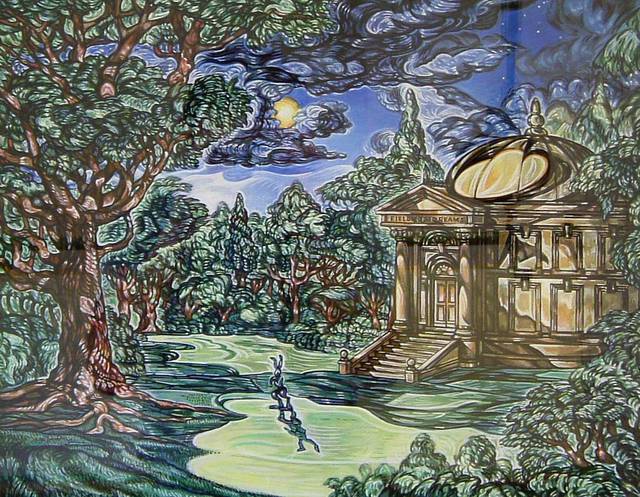 Artist Austen Pinkerton. 'FIELD OF DREAMS' Artwork Image, Created in 1998, Original Painting Ink. #art #artist