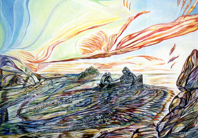 Artist Austen Pinkerton. 'Isle Of The Dead' Artwork Image, Created in 1994, Original Painting Ink. #art #artist