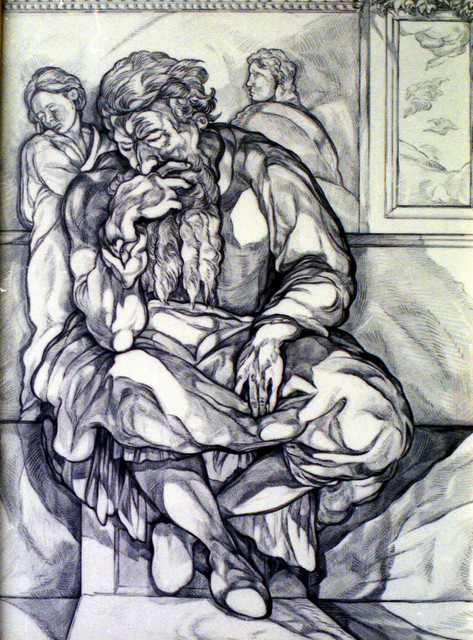 Artist Austen Pinkerton. 'Jeremiah' Artwork Image, Created in 1995, Original Painting Ink. #art #artist