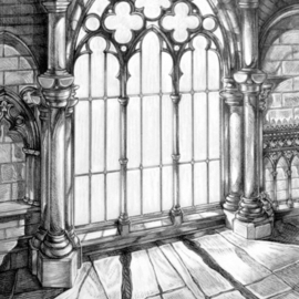 LIGHT THROUGH CHURCH WINDOW  By Austen Pinkerton
