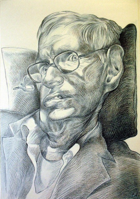 Artist Austen Pinkerton. 'Professor Stephen Hawking' Artwork Image, Created in 2008, Original Painting Ink. #art #artist