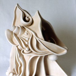 Austen Pinkerton: 'Screaming Head', 1989 Ceramic Sculpture, Landscape. 