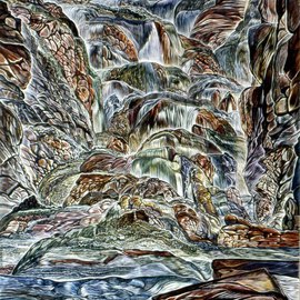 Austen Pinkerton: 'Water', 1989 Acrylic Painting, Landscape. 