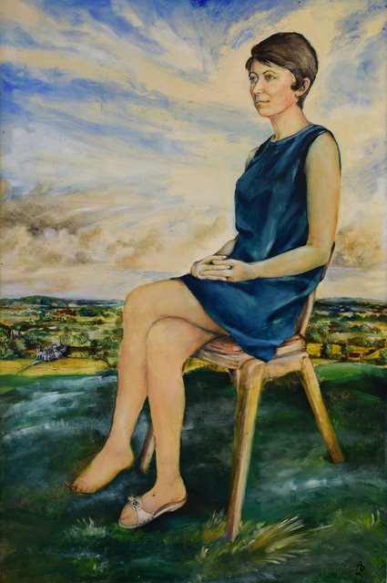 Austen Pinkerton  'Ann Painted At Age Of 17', created in 1968, Original Painting Ink.