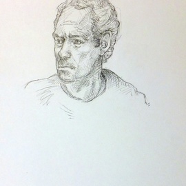 Indigo Portrait Drawing, Austen Pinkerton