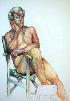 Austen Pinkerton: 'john number six', 2019 Crayon Drawing, Life.  John No. 6 , 30 x 42 cm, Crayon, Ink, and Gouache. Just finished. ...