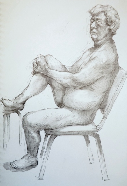 Austen Pinkerton  'John Seated Number 8', created in 2019, Original Painting Ink.