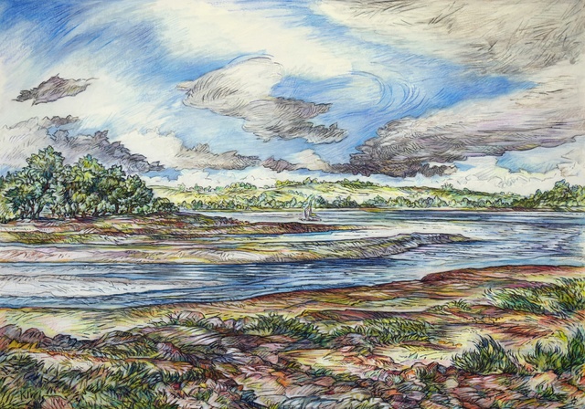 Austen Pinkerton  'Landshipping', created in 2018, Original Painting Ink.