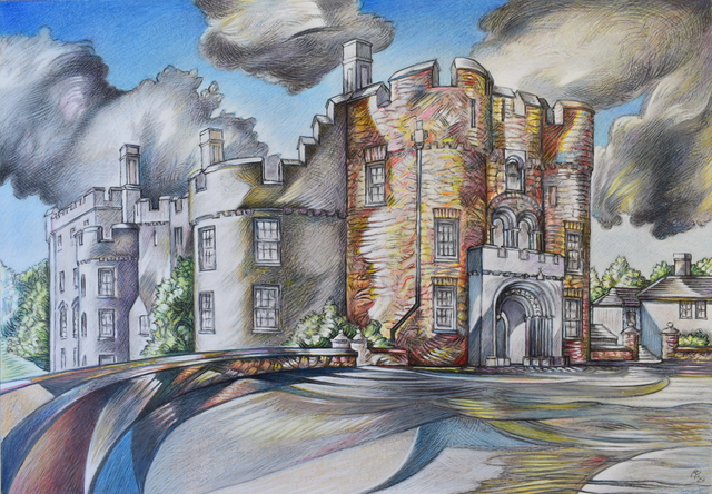 Austen Pinkerton  'Picton Castle', created in 2020, Original Painting Ink.