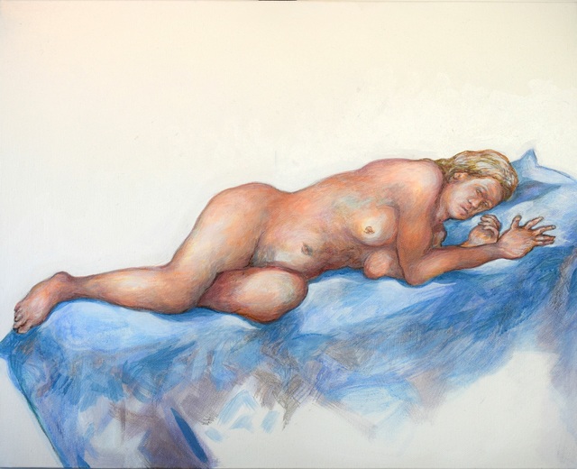 Artist Austen Pinkerton. 'Reclining Nude' Artwork Image, Created in 2019, Original Painting Ink. #art #artist