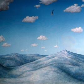 Austen Pinkerton: 'the fall early work', 1979 Acrylic Painting, Landscape. Artist Description: clouds landscape mythology...