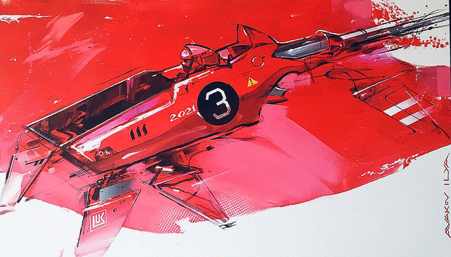 Ilya Avakov  'Future Racer', created in 2020, Original Painting Oil.