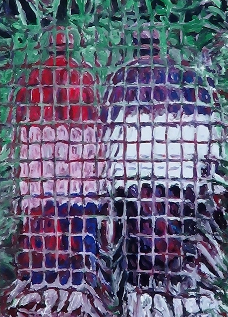 Paolo Avanzi  '2 Cardinals', created in 2014, Original Painting Acrylic.