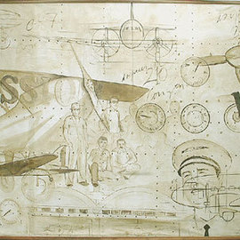 Jose Cardoso: 'Aviation', 2001 Acrylic Painting, Aviation. Artist Description: Aviation tremes with 2,67x4,80 mExposed at Gongonhas airport in SAPSo Paulo during 20002001 years...