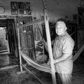 Andrew Xenios: 'Hammock Maker', 2012 Black and White Photograph, Representational. Artist Description:     Inside the home of a hammock maker, Juan, in the pueblo called Ochil about an hour from the capital city of Merida, Yucatan, Mexico.  ...