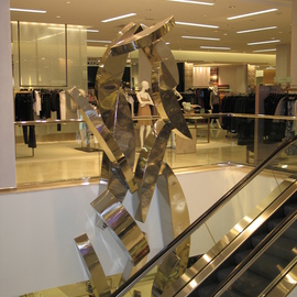 Bob Doster: 'Cascade', 2005 Steel Sculpture, Abstract. Artist Description:  Highly polished stainless steel sculpture commissioned by Saks Fifth Avenue. ...