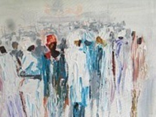 Ben Adedipe: 'Community', 2013 Acrylic Painting, People.      African people, people, rain, umbrella rejoice, joy            ...