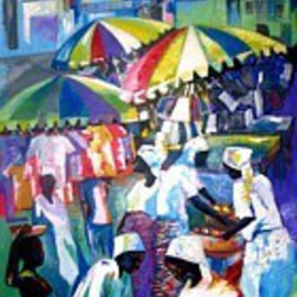 Ben Adedipe: 'Market place', 2013 Acrylic Painting, People. Artist Description:    African women, traders, market women      ...