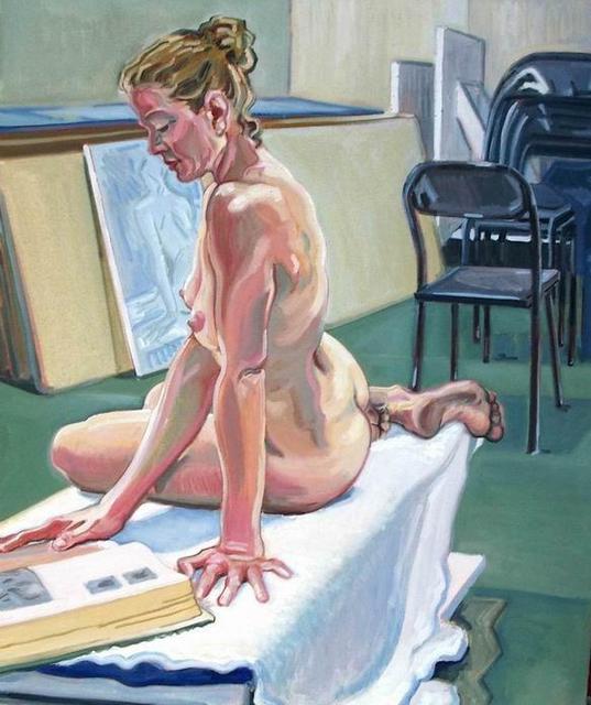 Gabriella Morrison  'Monica Reading In The Studio', created in 2002, Original Painting Oil.