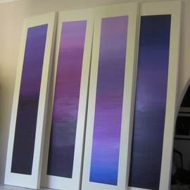 Susan Baquie: 'purple space', 2010 Acrylic Painting, Mythology. Artist Description: As part of a doctoral study into Janus and including the purple of kingship, these four paintings are meditative of time and space. Each measures 38 w x 152 h cm. ...