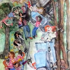 Barb Mann Artwork the seed , the tree I grew, 2014 Watercolor, Family