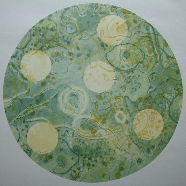 Artist Barbara Jones. 'Microscope Particle 3' Artwork Image, Created in 2009, Original Printmaking Etching. #art #artist
