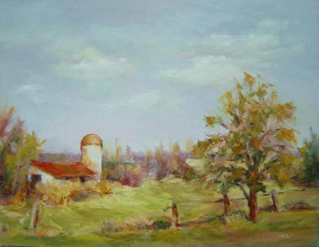 Susan Barnes  'Cow Corner', created in 2004, Original Painting Oil.