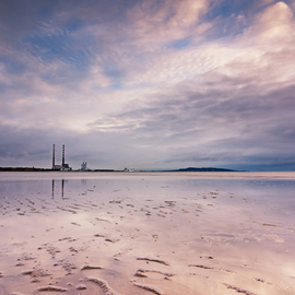 Barry Hurley: 'dublin bay a new day', 2018 Color Photograph, Seascape. Artist Description: A new day beaks over Dublin Bay. A pink and purple sky surround the iconic Dublin Towers. This is James Joyce country. ...