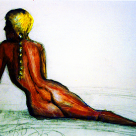 Barry Boobis: 'California Dreamin painting artwork', 2011 Acrylic Painting, nudes. Artist Description:  This American Golden Girl poses on the beaches of Santa Monica, a veritable CALIFORNIA DREAM!                                                ...