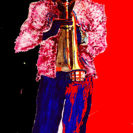 Barry Boobis Artwork Miles Davis painting artwork Assault on Satan, 2012 Mixed Media, New Age