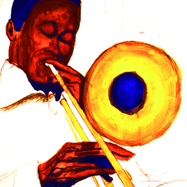 Trombone painting artwork By Barry Boobis