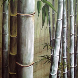 Susan Lewis: 'Study in Bamboo nmbr2 Mature Bamboo', 2006 Acrylic Painting, Botanical. Artist Description: This is a 24 x 30 Acrylic on wallboard. It the second of my study in Bamboo...