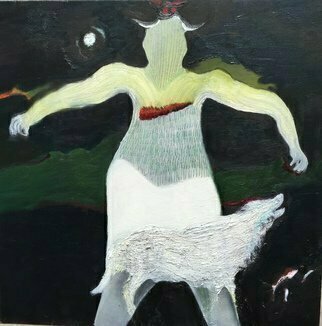 Becky Soria: 'La Loba', 2015 Oil Painting, Abstract Figurative.                                        From the series  A Woman and her Symbols       From the series  Totems beyond Patriarchy                                                   ...