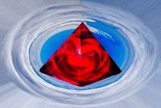 Bruno Paolo Benedetti: 'red crystal pyramid', 2015 Digital Photograph, Surrealism. Red crystal pyramid inside a clouds vortex in the sky. Symbolic representation of Rubedo, the third step of the alchemy, the achievement of self awareness and enlightenment. Single copy printed on Kodak Endura metallic paper, signed and numbered on the back.Buy RM License on 