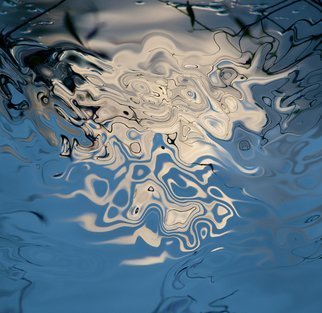 Bruno Paolo Benedetti: 'white and blue abstractions', 2014 Mixed Media Photography, Abstract.  white floating shape reflected on blue smooth water. Limited edition print 1 of 1 size 20x20 inches on Kodak Endura metallic paper. Keywords abstract shape, blue water, digital art, fluctuating, shape, white shape, water ...