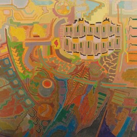 Ben Hotchkiss: 'Composition 2007', 1987 Oil Painting, Abstract. Artist Description: This is a painting that is part of a 14 by 18 series that I painted in the 1980s.  It is among my earliest abstract oils. ...