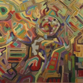 Ben Hotchkiss: 'Composition 2011', 1989 Oil Painting, Abstract. Artist Description: This is a painting that is part if a 14 by 18 series painted in the 1980s.  It is amongst my earliest abstract oils. ...