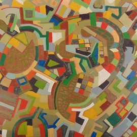 Ben Hotchkiss: 'Composition 2032', 1987 Oil Painting, Abstract. Artist Description: This is a painting that is a part of a 2 foot  by two foot series that I painted about ten years ago. ...