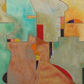 Ben Hotchkiss: 'Composition 2034', 1995 Oil Painting, Abstract. Artist Description: This is a painting that is part of a series of 14 by 18 series that I painted in the 1980s.  It is amongst my earliest abstract oils. ...