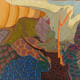 Ben Hotchkiss: 'Composition 2045', 1997 Oil Painting, Abstract. Artist Description: It is a painting that is a part of a 14 by 18 series that I painted in the 1980s.  It is among my earliest abstract oils. ...