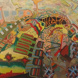 Ben Hotchkiss: 'Composition 2060', 2021 Oil Painting, Abstract. Artist Description: This is a painting that is part of a 14 by 18 series that I painted in the 1980s.  It is among my earliest abstract oils. ...