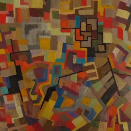 Ben Hotchkiss: 'Composition 2076', 2010 Oil Painting, Abstract. Artist Description: This is a painting that is a part of a 2 by 2 foot series of abstract oils that were painted about ten years ago. ...